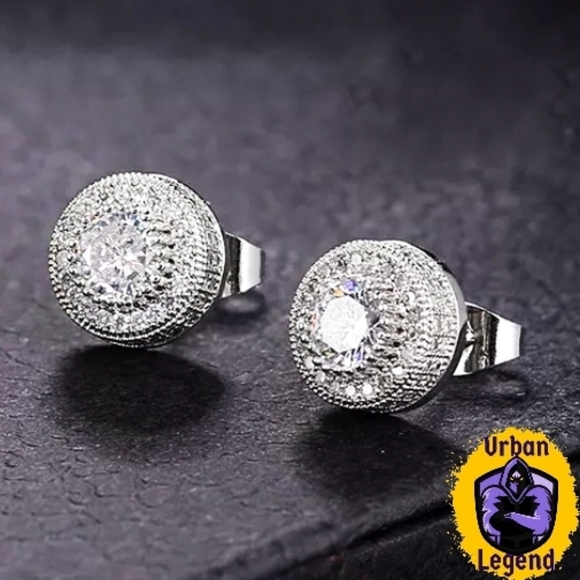 *NEW!* LARGE Mens 14k Iced Earrings - Picture 5 of 16